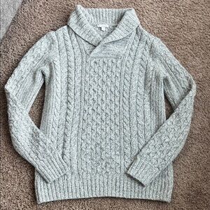 GAP Gray Cable Knit Cowl Neck Sweater